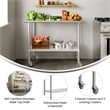 Commercial Stainless Steel 18 Gauge Work Table with Undershelf and Casters-24x48