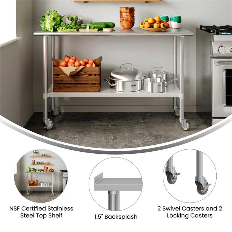 Commercial Stainless Steel Work Table with 1.5