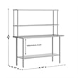 Commercial Stainless Steel Work Table with 2 Overshelves and 1 Undershef-24x60