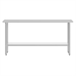 Commercial Stainless Steel 18 Gauge Work Table with Undershelf - 24x72