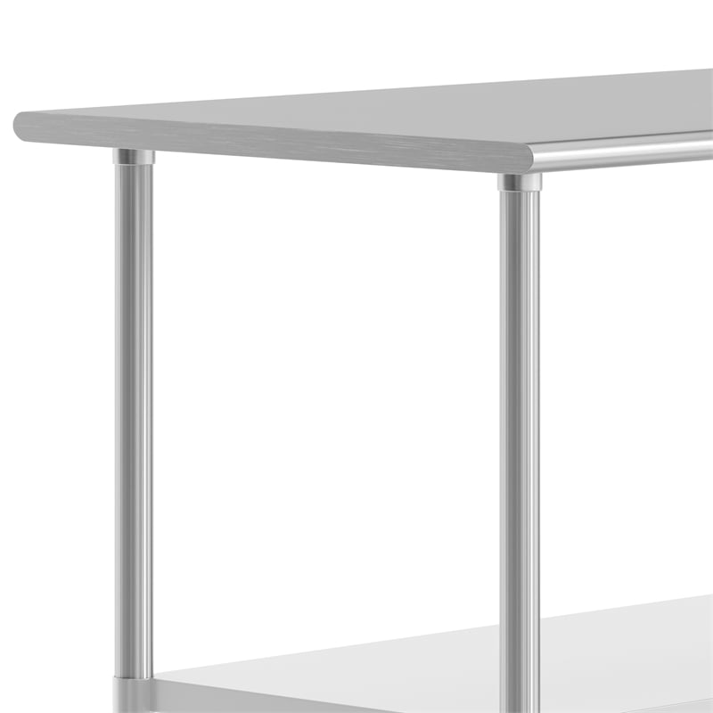 Commercial Stainless Steel 18 Gauge Work Table with Undershelf - 24x72