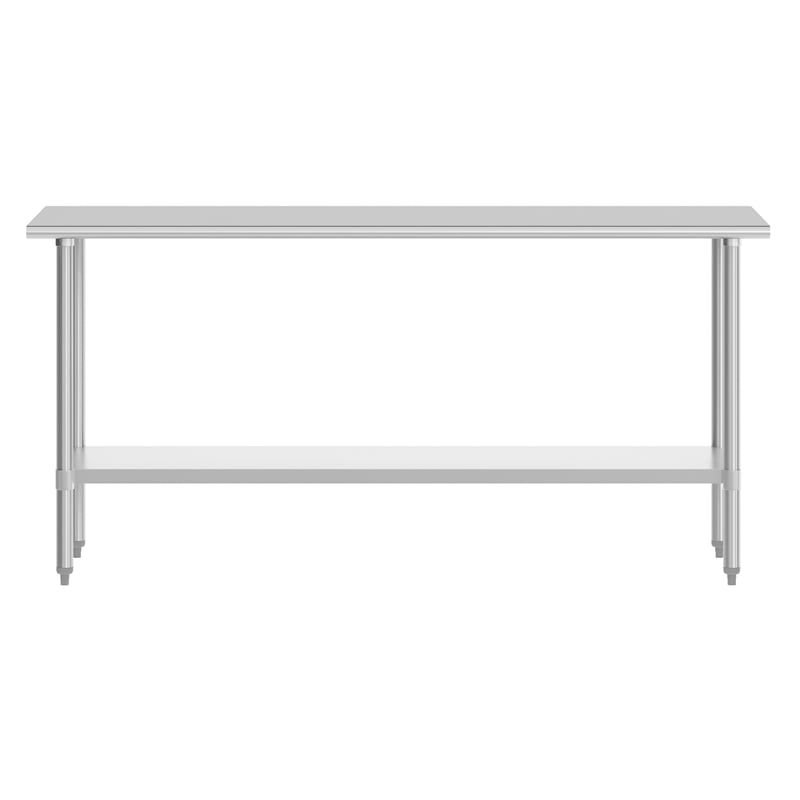 Commercial Stainless Steel 18 Gauge Work Table with Undershelf - 24x72