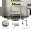 Commercial Stainless Steel Work Table with 4