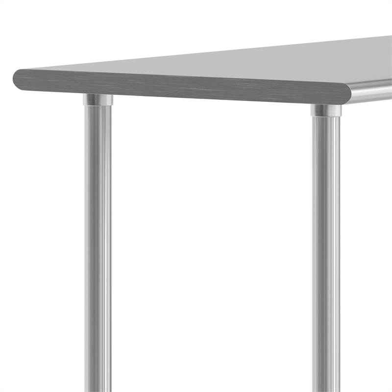Commercial Stainless Steel 18 Gauge Work Table with Undershelf and Casters-30x48