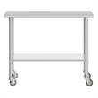 Commercial Stainless Steel 18 Gauge Work Table with Undershelf and Casters-30x48