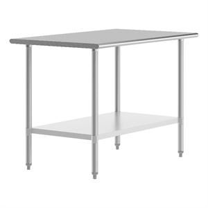 Commercial Stainless Steel 18 Gauge Work Table with Undershelf - 30x48