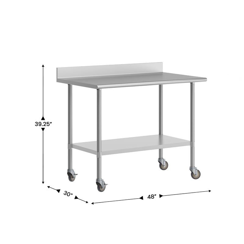 Commercial Stainless Steel Work Table with 4