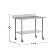 Commercial Stainless Steel Work Table with 4