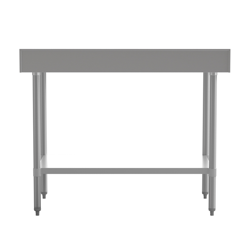 Commercial Stainless Steel Kitchen Prep and Work Table with Shelf and Backsplash
