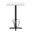 Commercial White Dining Table Top 22x22 Bar Height Base & Footring- 24