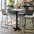 Commercial White Dining Table Top with Black Bar Height 