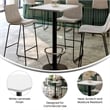 Commercial White Dining Table Top Black Bar Height Base & Footring- 24