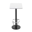 Commercial White Dining Table Top Black Bar Height Base & Footring- 24