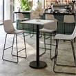 Commercial White Dining Table Top with Black Bar Height Base 24