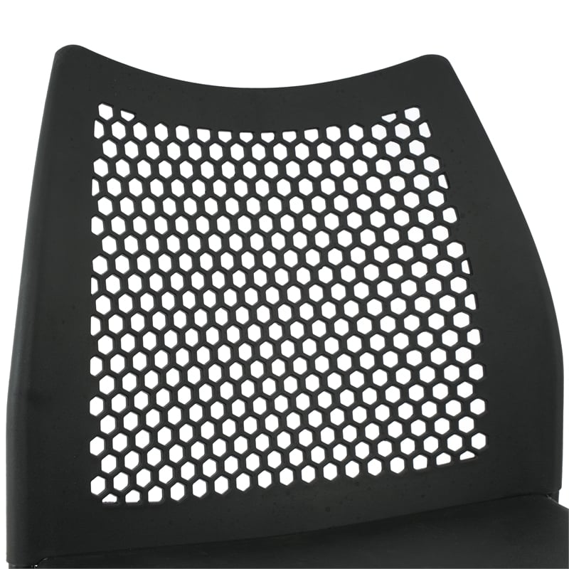 Flash Furniture Stackable Chair with Vented Back and Waterfall Seat in Black