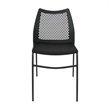 Flash Furniture Stackable Chair with Vented Back and Waterfall Seat in Black