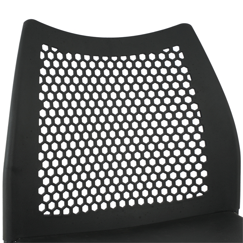 Flash Furniture Stackable Chair with Vented Back and Waterfall Seat in Black