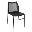 Flash Furniture Stackable Chair with Vented Back and Waterfall Seat in Black