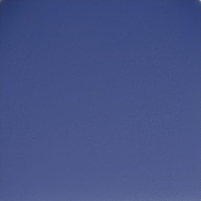 Commercial Metal Barstool with Vinyl Seat and Wood Boomerang Back-Blue/Natural