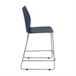 Stackable Sled Base Counter Stool with Vented Back and Footrest in Navy