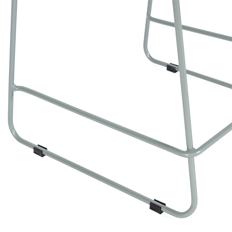 Stackable Sled Base Counter Stool with Vented Back and Footrest in Navy