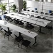 Commercial Nesting Flip Training Table with Steel Frame and T-Legs in Gray/Black