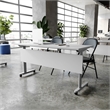Commercial Nesting Flip Training Table with Steel Frame and T-Legs in Gray