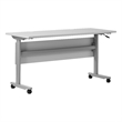 Commercial Nesting Flip Training Table with Steel Frame and T-Legs in Gray