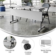 Commercial Nesting Flip Training Table with Steel Frame and T-Legs in Gray