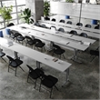 Commercial Nesting Flip Training Table with Steel Frame and T-Legs in Gray