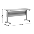Commercial Nesting Flip Training Table with Steel Frame and T-Legs in Gray