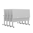 Commercial Nesting Flip Training Table with Steel Frame and T-Legs in Gray
