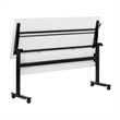 Commercial Nesting Flip Training Table with Steel Frame and T-Legs in White/Blk