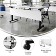 Commercial Nesting Flip Training Table with Steel Frame and T-Legs in White/Blk