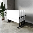 Commercial Nesting Flip Training Table with Steel Frame and T-Legs in White/Blk