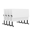 Commercial Nesting Flip Training Table with Steel Frame and T-Legs in White/Blk