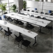 Commercial Nesting Flip Training Table with Steel Frame and T-Legs in White/Blk