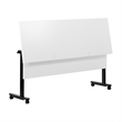Commercial Nesting Flip Training Table with Steel Frame and T-Legs in White/Blk