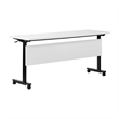 Commercial Nesting Flip Training Table with Steel Frame and T-Legs in White/Blk