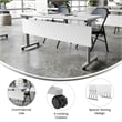 Commercial Nesting Flip Training Table with Steel Frame and T-Legs in White/Gray