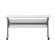 Commercial Nesting Flip Training Table with Steel Frame and T-Legs in White/Gray