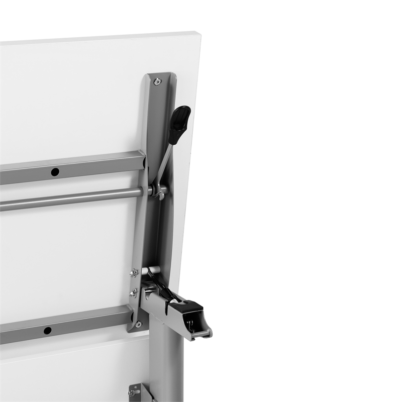 Commercial Nesting Flip Training Table with Steel Frame and T-Legs in White/Gray