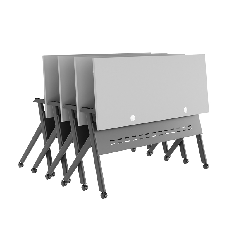 Commercial Nesting Flip Training Table with Steel Frame and Y-Legs in Gray