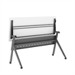 Commercial Nesting Flip Training Table with Steel Frame and Y-Legs in White/Gray