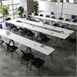 Commercial Nesting Flip Training Table with Steel Frame and Y-Legs in White/Gray