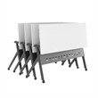 Commercial Nesting Flip Training Table with Steel Frame and Y-Legs in White/Gray