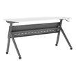 Commercial Nesting Flip Training Table with Steel Frame and Y-Legs in White/Gray