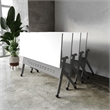 Commercial Nesting Flip Training Table with Steel Frame and Y-Legs in White/Gray