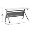 Commercial Nesting Flip Training Table with Steel Frame and Y-Legs in White/Gray