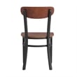 Commercial Metal Dining Chair with Wood Seat and Boomerang Back - Walnut